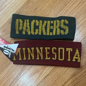 Packers and Minnesota Headband Set - Green and Maroon